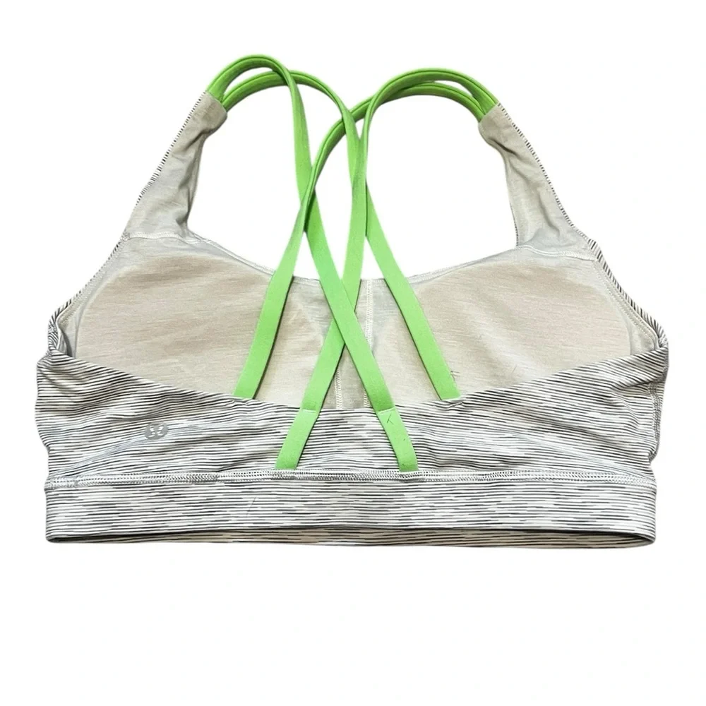 Lululemon Athletica Energy Sports Bra - White and Green EUC 8 - Picture 7 of 9